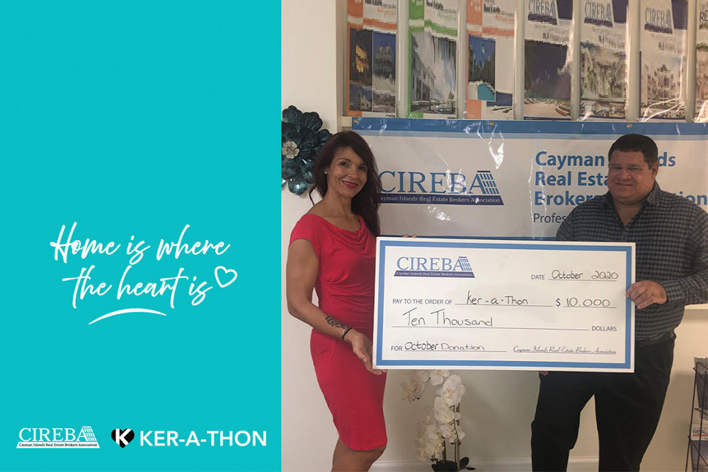 "Home is Where the Heart is" donates CI$10,000 to KER-A-THON  OCTOBER DONATION "Home is Where the Heart is" donates CI$10,000 to KER-A-THON  OCTOBER DONATION