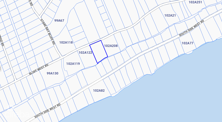 1.26 Acres Brac Bluff Land,  50-ft Elevated Sea Views