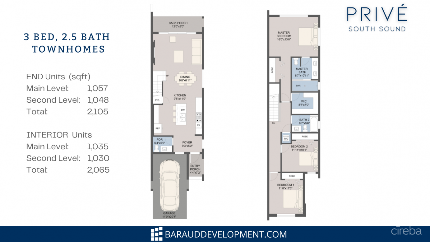 Prive 3bed 2.5bath, South Sound