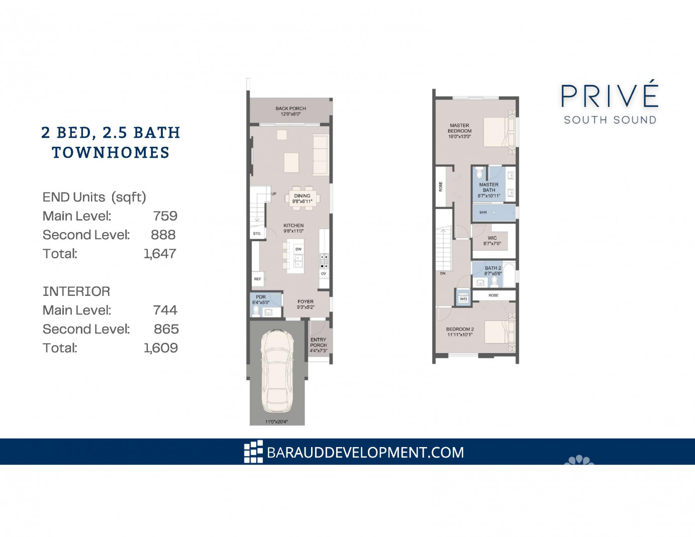 25k Cash Back New South Sound 2bed 2.5 Bath - Prive