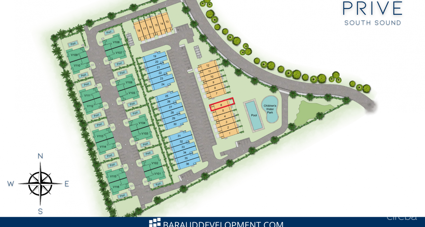 6 Priv, South Sound  Upgraded 2-bed/2.5-bath Pool View End Unit