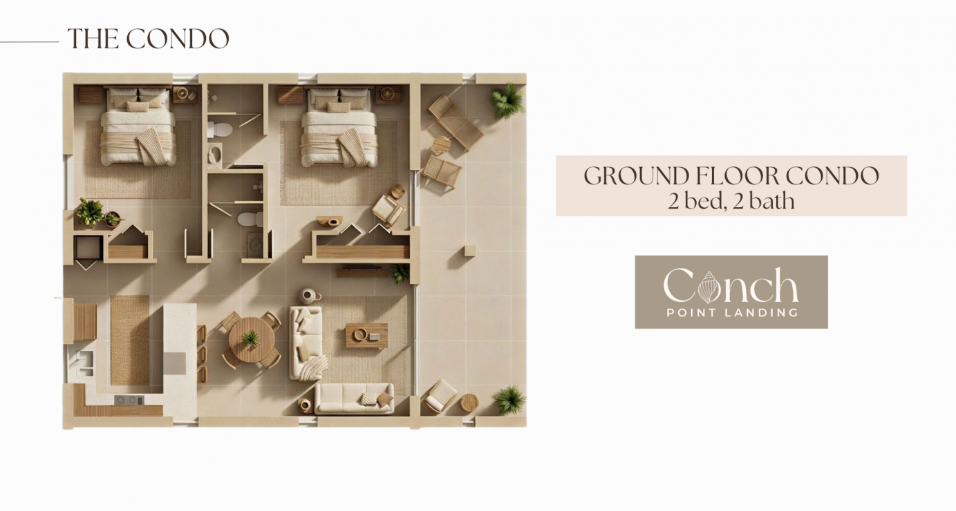 Conch Point Landing Unit 2  Single-level 2 Bed Condo