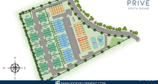 6 Priv, South Sound  Upgraded 2-bed/2.5-bath Pool View End Unit